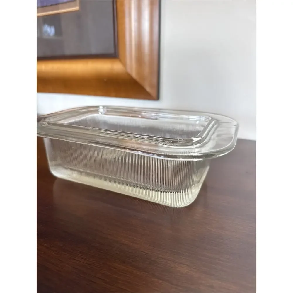 VTG Heller by L&M Vignelli USA Clear Glass Ribbed Loaf Pan Bakeware 9.5